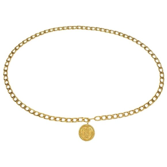 Chanel Chain Belt Medallion Gold Small Good - Picture 1 of 4